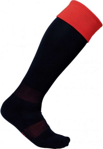 PA0300 hosszú szárú sportzokni kontrasztos színű felsö résszel Proact, Black/Sporty Red-27/30