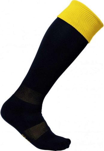 PA0300 hosszú szárú sportzokni kontrasztos színű felsö résszel Proact, Black/Sporty Yellow-27/30