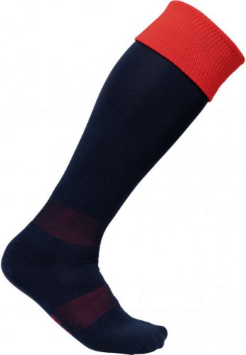 PA0300 hosszú szárú sportzokni kontrasztos színű felsö résszel Proact, Sporty Navy/Sporty Red-27/30