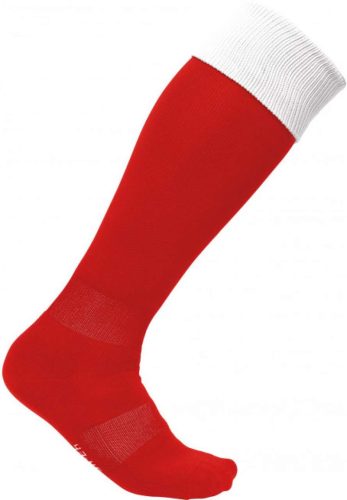 PA0300 hosszú szárú sportzokni kontrasztos színű felsö résszel Proact, Sporty Red/White-35/38