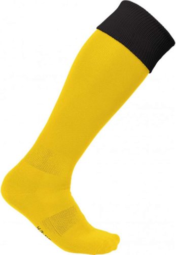 PA0300 hosszú szárú sportzokni kontrasztos színű felsö résszel Proact, Sporty Yellow/Black-27/30