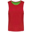 PA042 kifordítható, eltérő színű ujjatlan sportpóló Proact, Sporty Red/Fluorescent Green-2XL/3XL