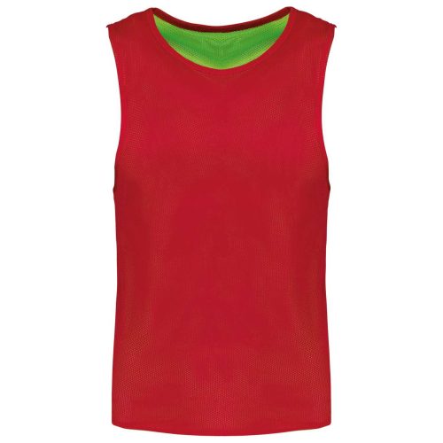 PA042 kifordítható, eltérő színű ujjatlan sportpóló Proact, Sporty Red/Fluorescent Green-2XL/3XL