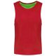 PA042 kifordítható, eltérő színű ujjatlan sportpóló Proact, Sporty Red/Fluorescent Green-2XL/3XL