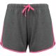 PA1021 pamut Női sport rövidnadrág Proact, Grey Heather/Fluorescent Pink-2XL