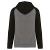 PA369 kétszínű raglán ujjú kapucnis pulóver Proact, Grey Heather/Black-2XL