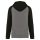 PA369 kétszínű raglán ujjú kapucnis pulóver Proact, Grey Heather/Black-2XL