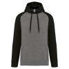 PA369 kétszínű raglán ujjú kapucnis pulóver Proact, Grey Heather/Black-2XL