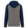 PA369 kétszínű raglán ujjú kapucnis pulóver Proact, Grey Heather/Sporty Navy-3XL