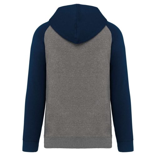 PA369 kétszínű raglán ujjú kapucnis pulóver Proact, Grey Heather/Sporty Navy-3XL