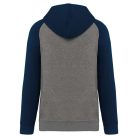 PA369 kétszínű raglán ujjú kapucnis pulóver Proact, Grey Heather/Sporty Navy-L