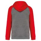 PA369 kétszínű raglán ujjú kapucnis pulóver Proact, Grey Heather/Sporty Red-XL