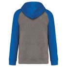 PA369 kétszínű raglán ujjú kapucnis pulóver Proact, Grey Heather/Sporty Royal Blue-2XL