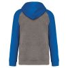 PA369 kétszínű raglán ujjú kapucnis pulóver Proact, Grey Heather/Sporty Royal Blue-S