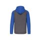 PA380 kétszínű cipzáras kapucnis kapucnis pulóver Proact, Grey Heather/Sporty Royal Blue-2XL