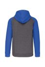 PA380 kétszínű cipzáras kapucnis kapucnis pulóver Proact, Grey Heather/Sporty Royal Blue-S