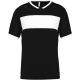 PA4000 rövid ujjú V-nyakú férfi sportpóló, kontrasztos betéttel Proact, Black/White-3XL