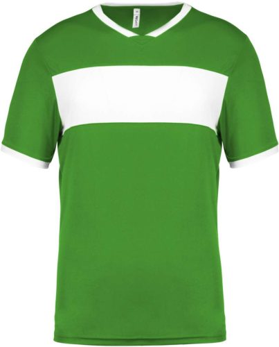 PA4000 rövid ujjú V-nyakú férfi sportpóló, kontrasztos betéttel Proact, Green/White-3XL