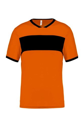 PA4000 rövid ujjú V-nyakú férfi sportpóló, kontrasztos betéttel Proact, Orange/Black-2XL