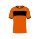 PA4000 rövid ujjú V-nyakú férfi sportpóló, kontrasztos betéttel Proact, Orange/Black-2XL