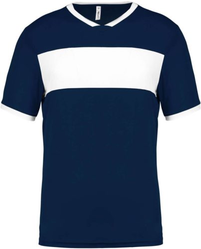 PA4000 rövid ujjú V-nyakú férfi sportpóló, kontrasztos betéttel Proact, Sporty Navy/White-2XL