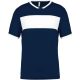 PA4000 rövid ujjú V-nyakú férfi sportpóló, kontrasztos betéttel Proact, Sporty Navy/White-3XL