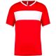 PA4000 rövid ujjú V-nyakú férfi sportpóló, kontrasztos betéttel Proact, Sporty Red/White-2XL