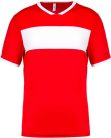 PA4000 rövid ujjú V-nyakú férfi sportpóló, kontrasztos betéttel Proact, Sporty Red/White-3XL