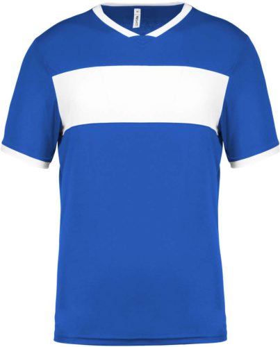 PA4000 rövid ujjú V-nyakú férfi sportpóló, kontrasztos betéttel Proact, Sporty Royal Blue/White-2XL