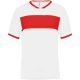 PA4000 rövid ujjú V-nyakú férfi sportpóló, kontrasztos betéttel Proact, White/Sporty Red-2XL