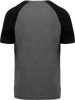 PA4010 kétszínű raglános rövid ujjú unisex sportpóló Proact, Grey Heather/Black Heather-L