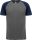 PA4010 kétszínű raglános rövid ujjú unisex sportpóló Proact, Grey Heather/Sporty Navy Heather-2XL