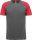 PA4010 kétszínű raglános rövid ujjú unisex sportpóló Proact, Grey Heather/Sporty Red Heather-2XL