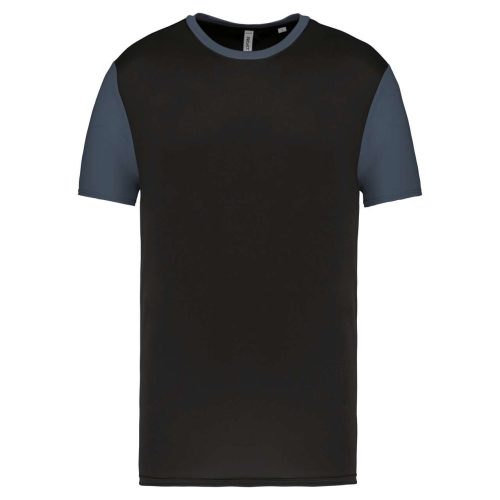 PA4023 kétszínű rövid ujjú környakas unisex sportpóló Proact, Black/Sporty Grey-3XL