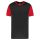 PA4023 kétszínű rövid ujjú környakas unisex sportpóló Proact, Black/Sporty Red-3XL