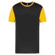 PA4023 kétszínű rövid ujjú környakas unisex sportpóló Proact, Black/Sporty Yellow-2XL