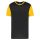 PA4023 kétszínű rövid ujjú környakas unisex sportpóló Proact, Black/Sporty Yellow-XS