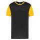 PA4023 kétszínű rövid ujjú környakas unisex sportpóló Proact, Black/Sporty Yellow-XS