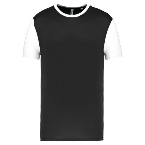 PA4023 kétszínű rövid ujjú környakas unisex sportpóló Proact, Black/White-2XL