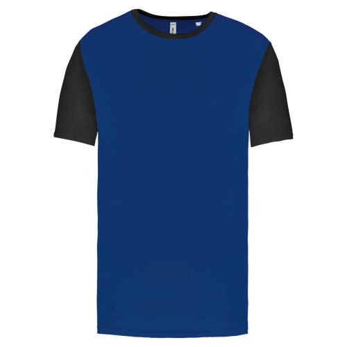 PA4023 kétszínű rövid ujjú környakas unisex sportpóló Proact, Dark Royal Blue/Black-2XL