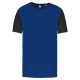 PA4023 kétszínű rövid ujjú környakas unisex sportpóló Proact, Dark Royal Blue/Black-3XL