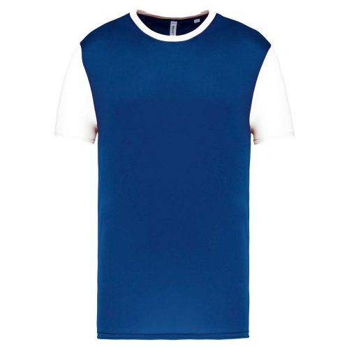 PA4023 kétszínű rövid ujjú környakas unisex sportpóló Proact, Dark Royal Blue/White-2XL