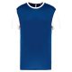 PA4023 kétszínű rövid ujjú környakas unisex sportpóló Proact, Dark Royal Blue/White-3XL