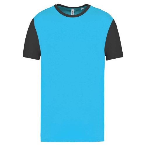 PA4023 kétszínű rövid ujjú környakas unisex sportpóló Proact, Light Turquoise/Dark Grey-2XL