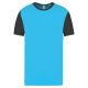 PA4023 kétszínű rövid ujjú környakas unisex sportpóló Proact, Light Turquoise/Dark Grey-2XL