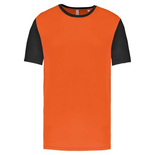 PA4023 kétszínű rövid ujjú környakas unisex sportpóló Proact, Orange/Black-2XL