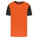 PA4023 kétszínű rövid ujjú környakas unisex sportpóló Proact, Orange/Black-L