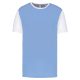 PA4023 kétszínű rövid ujjú környakas unisex sportpóló Proact, Sky Blue/White-2XL