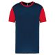 PA4023 kétszínű rövid ujjú környakas unisex sportpóló Proact, Sporty Navy/Sporty Red-M