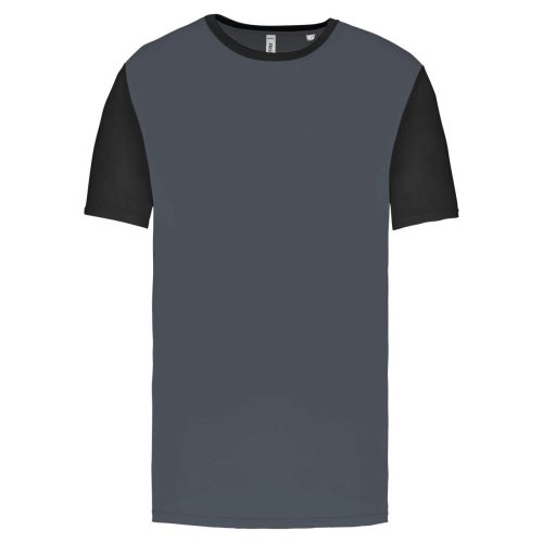 PA4023 kétszínű rövid ujjú környakas unisex sportpóló Proact, Sporty Grey/Black-2XL